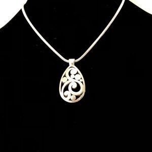 Brighton scroll necklace.  Like new silver plated Contempo Necklace.